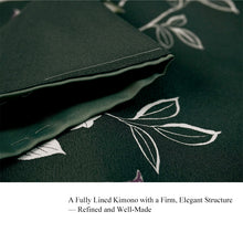 將圖片載入圖庫檢視器 Ready-to-Wear Washable Komon Kimono for Women, Lined Polyester, Deep Green Floral Design – A Sophisticated Komon Kimono with Timeless Elegance, Easy-Care Japanese Kimono
