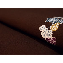 將圖片載入圖庫檢視器 Ready-to-Wear Washable Komon Kimono for Women, Fully Lined Polyester, Deep Brown with Gourd Motif – A Sophisticated Komon Kimono with Warm Japanese Charm
