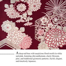 將圖片載入圖庫檢視器 Ready-to-Wear Washable Komon Kimono for Women, Fully Lined Polyester, Deep Red with Auspicious Floral Motifs – A Sophisticated Komon Kimono with Celebratory Elegance

