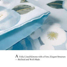 將圖片載入圖庫檢視器 Ready-to-Wear Washable Komon Kimono for Women, Fully Lined Polyester, Light Aqua Blue with Camellia &amp; Plum Blossoms – A Sophisticated Komon Kimono with Fresh Elegance
