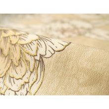 画像をギャラリービューアに読み込む, Ready-to-Wear Washable Komon Kimono for Women, Fully Lined Polyester, Beige with Elegant Peony Line Art &amp; Gold Accents – A Sophisticated Komon Kimono

