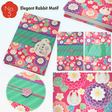 画像をギャラリービューアに読み込む, Kimono-Patterned Goshuin-cho ーJapanese Shrine &amp; Temple Stamp Book with Elegant Kimono Fabrics, Camellia, Cherry Blossom, Hemp Leaf,Rabbit Motif, Japanese Journal Notebook Diary,
