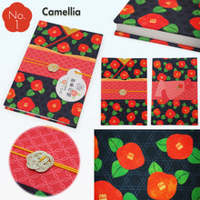 画像をギャラリービューアに読み込む, Kimono-Patterned Goshuin-cho ーJapanese Shrine &amp; Temple Stamp Book with Elegant Kimono Fabrics, Camellia, Cherry Blossom, Hemp Leaf,Rabbit Motif, Japanese Journal Notebook Diary,
