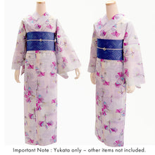 將圖片載入圖庫檢視器 Lightweight Cotton Yukata for Women, Purple base, azalea flower pattern – Inspired by Kaneko Misuzu’s Poetry, Summer Japanese Kimono Robe
