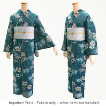 將圖片載入圖庫檢視器 Lightweight Cotton Yukata for Women, vivid blue-green base, Spider lilies Flowers pattern– Inspired by Kaneko Misuzu’s Poetry, Summer Japanese Kimono Robe
