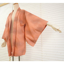 画像をギャラリービューアに読み込む, Vintage Haori Kimono Jacket Silk, Orange base, Diamond Grid (Hishikōshi)

