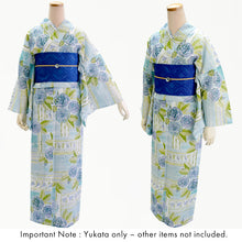 將圖片載入圖庫檢視器 Lightweight Cotton Yukata for Women, grayish blue base, roses Flowers pattern– Inspired by Kaneko Misuzu’s Poetry, Summer Japanese Kimono Robe
