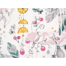 將圖片載入圖庫檢視器 Lightweight Cotton Yukata for Women, red, pink, gray base, vegetables, cats, birds pattern– Inspired by Kaneko Misuzu’s Poetry, Summer Japanese Kimono Robe
