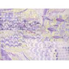 画像をギャラリービューアに読み込む, Lightweight Cotton Yukata for Women, Lavender and Light yellow tones base, Waves, shells and fish pattern – Inspired by Kaneko Misuzu’s Poetry, Summer Japanese Kimono Robe
