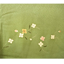 画像をギャラリービューアに読み込む, Vintage Haori Kimono Jacket Silk,Soft Green base, Delicate Floral Patterns
