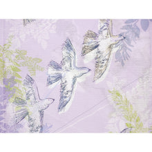 將圖片載入圖庫檢視器 Lightweight Cotton Yukata for Women, purple base, Flowers, Birds and leaves pattern– Inspired by Kaneko Misuzu’s Poetry, Summer Japanese Kimono Robe
