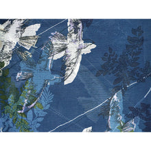 將圖片載入圖庫檢視器 Lightweight Cotton Yukata for Women, Indigo base, Flowers Birds and leaves pattern– Inspired by Kaneko Misuzu’s Poetry, Summer Japanese Kimono Robe
