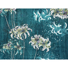 將圖片載入圖庫檢視器 Lightweight Cotton Yukata for Women, vivid blue-green base, Spider lilies Flowers pattern– Inspired by Kaneko Misuzu’s Poetry, Summer Japanese Kimono Robe
