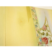 画像をギャラリービューアに読み込む, Vintage Japanese Kimono Women&#39;s Robe Silk, Bright Yellow ,Bokashi-Dye Kimono (Soft Gradient Effect)
