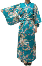 將圖片載入圖庫檢視器 Women&#39;s Easy Yukata / Kimono Robe : Japanese Traditional Clothes - Cherry Princess Turquois
