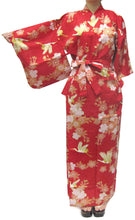 画像をギャラリービューアに読み込む, Women&#39;s Easy Yukata / Kimono Robe : Japanese Traditional Clothes - Cherry Blossoms &amp; Crane Red
