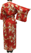 画像をギャラリービューアに読み込む, Women&#39;s Easy Yukata / Kimono Robe : Japanese Traditional Clothes - Cherry Blossoms &amp; Crane Red
