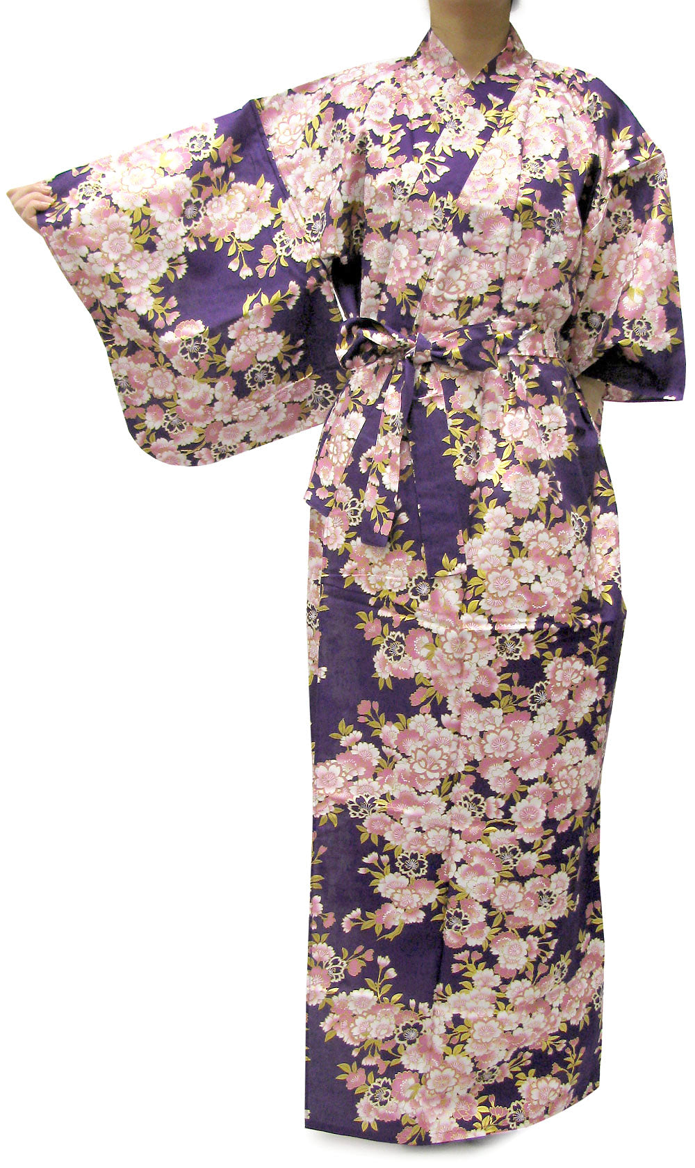 Women's Easy Yukata / Kimono Robe :  Japanese Traditional Clothes - SAKURA Purple