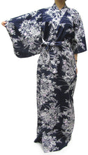 將圖片載入圖庫檢視器 Women&#39;s Easy Yukata / Kimono Robe :  Japanese Traditional Clothes - Lily Navy
