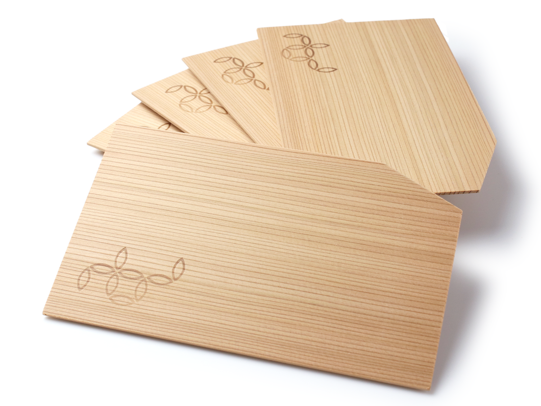 Japanese Cedar Woodcraft :Woodworking Sugi 5 pieces of Cloisonne