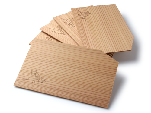 Japanese Cedar Woodcraft : 5 plates, ginkgo