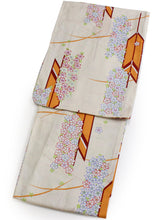 將圖片載入圖庫檢視器 Ladies&#39; Cotton Yukata : Japanese Traditional Clothes - Light Beige Arrow Feather
