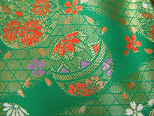 画像をギャラリービューアに読み込む, Girl&#39;s Ready-Made Formal Obi for Japanese Traditional Kimono : S size - Green x Flower Temariball
