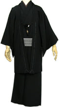 画像をギャラリービューアに読み込む, Men&#39;s Kimono Haori Jacket 2 Item Set : Japanese Traditional Clothes- Black 175-183 cm
