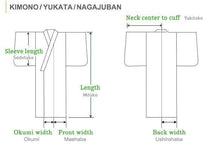 Load image into Gallery viewer, Women&#39;s Yukata : Japanese Traditional Clothes  Chirimen - White Green Triangle Geometric
