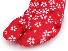 將圖片載入圖庫檢視器 Kid&#39;s Tabi Socks for Japanese Traditional Kimono :Stretch - Red Cherry Blossoms
