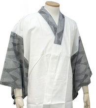 將圖片載入圖庫檢視器 Men&#39;s undershirt cotton for Kimono for Japanese Traditional Kimono - Gray net lattice pattern DANKAN
