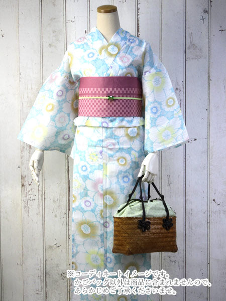 Bamboo Basket Drawstring Bag - White x Green – Kyoto Maruhisa