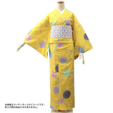 画像をギャラリービューアに読み込む, Women&#39;s Yukata : Japanese Traditional Clothes  Chirimen - Yellow Snowflake Flower
