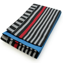 Load image into Gallery viewer, Ladies&#39; Hanhaba-Obi for Japanese Traditional Kimono - Reversible Gray Silver Red Stripe

