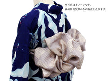 Load image into Gallery viewer, Ladies SILLOOK Obi Belt;Heko Obi for Japanese Traditional Kimono/Yukata:Light purple x Pinkish beige Checkered Lattice Soseisha
