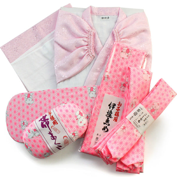 girl's underwear Petticoat 2-piece set Pink antibacterial deodorant for Japanese Traditional Clothes