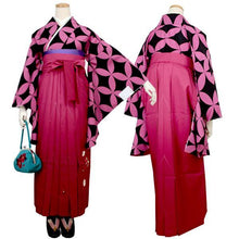 Load image into Gallery viewer, Women&#39;s Washable Two-Shaku-Sleeve Kimono: Japanese Traditional Clothes - Black x Pink Overlapping Circles
