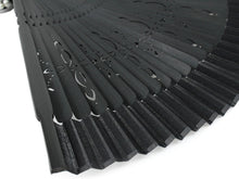 將圖片載入圖庫檢視器 Men&#39;s Cotton Sensu :Japanese Traditional Folding Fan &amp; Fan Bag 2-Piece Set Black Plain Pattern

