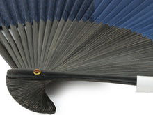將圖片載入圖庫檢視器 Men&#39;s Paper Sensu :Japanese Traditional Folding Fan - Navy Blue Katazome Sailing Boat
