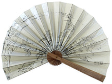 將圖片載入圖庫檢視器 Men&#39;s Telescopic Paper Sensu :Japanese Traditional Folding Fan -  Pearl white Choju-giga pattern
