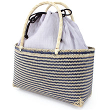 画像をギャラリービューアに読み込む, Bamboo Basket Drawstring Bag - Light Purple Plain
