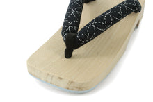 將圖片載入圖庫檢視器 Men&#39;s Paulownia Geta (Japanese Sandals) for Japanse Traditional Kimono/Yukata:*Clogs Natural White Wooden Platform Black navy Treasures Pattern Gray Sandal 25 - 27cm
