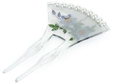 Load image into Gallery viewer, Kanzashi: Japanese Traditional Hair Accessory - Clear Clematis Pearl Beads
