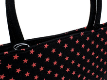 Load image into Gallery viewer, Cotton Chirimen Tote Bag - Black Star　
