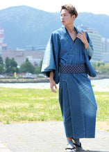 画像をギャラリービューアに読み込む, Men&#39;s Damaged Denim Unlined Kimono with Pockets Navy: Japanese Traditional Clothes
