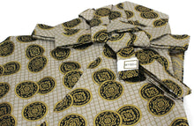 Load image into Gallery viewer, Boy&#39;s Polyester Hakama Set 7 Items  for Japanese Traditional Kimono - Beige Gold Flower Grid
