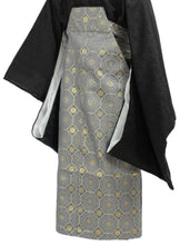 画像をギャラリービューアに読み込む, Boy&#39;s Polyester Hakama Set 7 Items  for Japanese Traditional Kimono - Gray Diagonal Shokkomon
