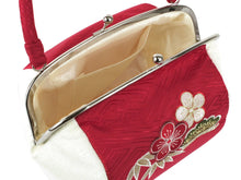 画像をギャラリービューアに読み込む, Formal Handbag for Japanese Traditional Clothes : Red White Pine Bamboo Plum Embroidery
