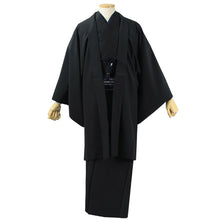 画像をギャラリービューアに読み込む, Men&#39;s Washable Kimono Haori Jacket 2 Item Set Black: Japanese Traditional Clothes
