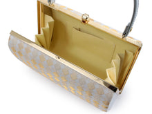 Load image into Gallery viewer, Formal Bag Zori Set: for Japanese Traditional Clothes - Beige White Gold Diagonal Lattice
